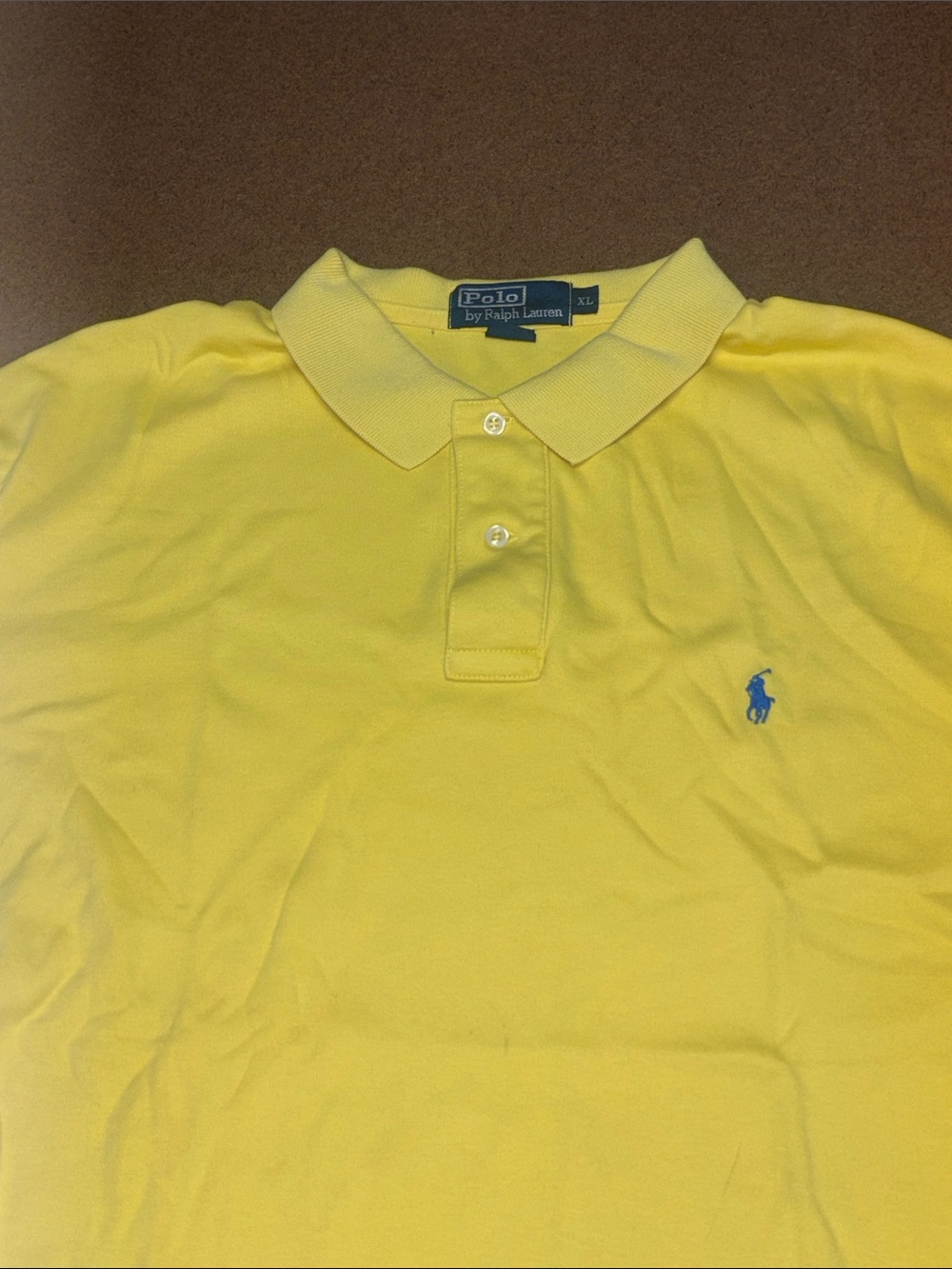 Polo by Ralph Lauren Men’s XL Yellow Polo with Blue Pony short sleeve